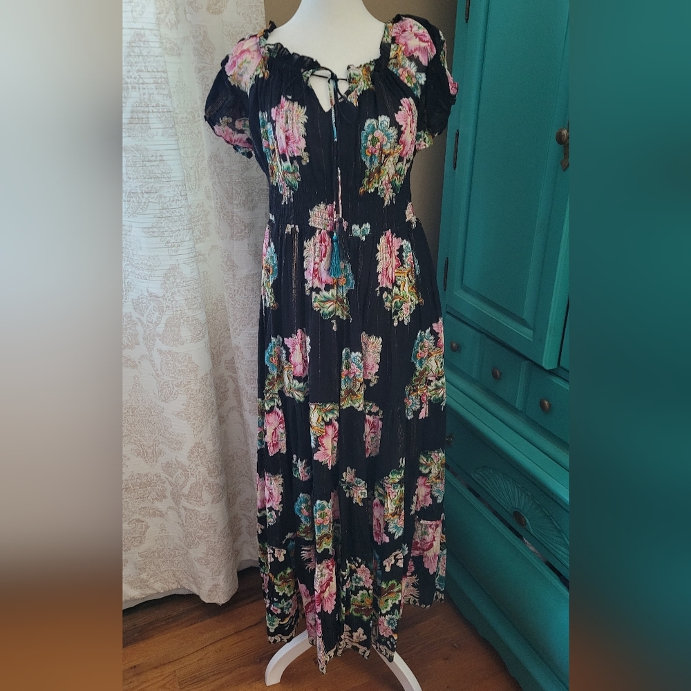 Black Floral Maxi Dress